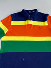 Polo Ralph Lauren Classic Fit Bold Multicolor Stripe Pique Cotton Polo Tee (With QR) (2XL)