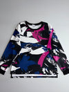 Puma Abstract Paint-Splash Crewneck Sweatshirt Black/Multi  brushstroke print (L)