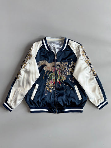 Opening Ceremony | Crane Embroidered Souvenir Jacket | Navy/White (S)