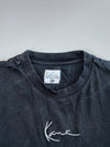 Karl Kani Signature Script Embroidered Logo Faded Black T-Shirt (M)