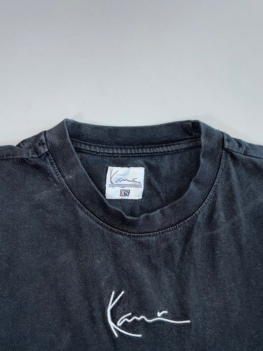 Karl Kani Signature Script Embroidered Logo Faded Black T-Shirt (M)