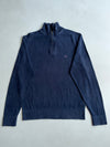 Tommy Hilfiger Navy Quarter-Zip Premium Cotton Sweater (S)