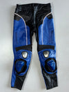 Goyamoto Blue/Black Leather Motorcycle Pants With Sliders  (W:34|L:40)