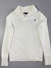 Ralph Lauren Women's Cream Chunky Knit Shawl Collar Sweater – (S)