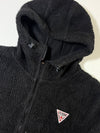 Guess Black Sherpa Hooded Zip Jacket  (XL)