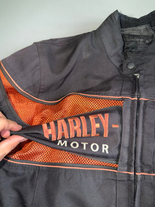 Harley-Davidson Racing “Screamin’ Eagle” 2-in-1 Moto Jacket Removable Liner embroidered Textile RidingJacket (M/L)