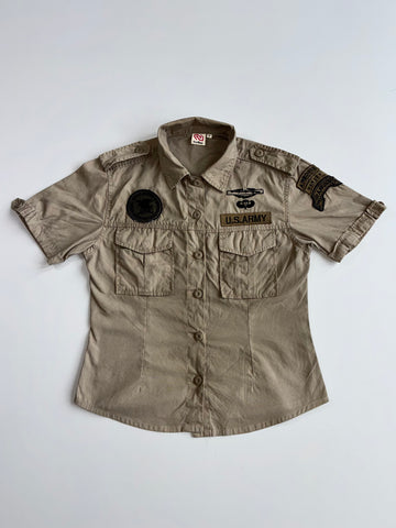 FreeBase Military Patch Short Sleeve Shirt (Xs)