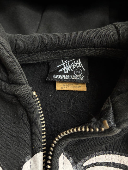Vintage Stüssy Graphic Zip-Up Hoodie (XL)