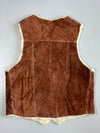 Vintage Brown Suede Sherpa Lined Western Vest(Furr Inside) (S)