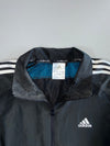 Adidas Climalite 3-Stripe Blue Side Panel Mesh-Lined Black Full-Zip Windbreaker Track Jacket (L/XL)