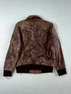 Devred 1902 Distressed Brown Leather Bomber Jacket with Cargo Pockets (M)