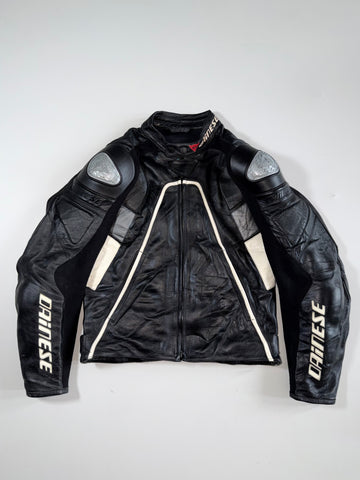 Dainese D72 Armored Leather Motorcycle Racing Jacket (Properly PADDED) (M)