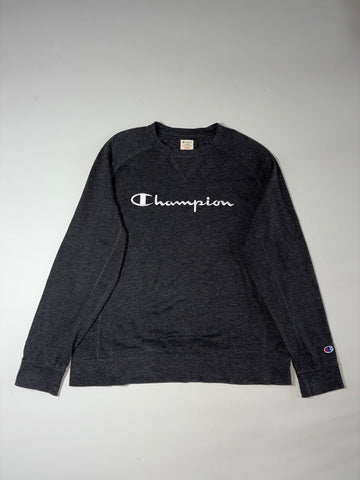 Champion Script Logo Crewneck Sweatshirt – Charcoal Grey (2XL)