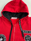 Big&Big Red Patch Zip Hoodie – Y2K Streetwear Badges |(XL)