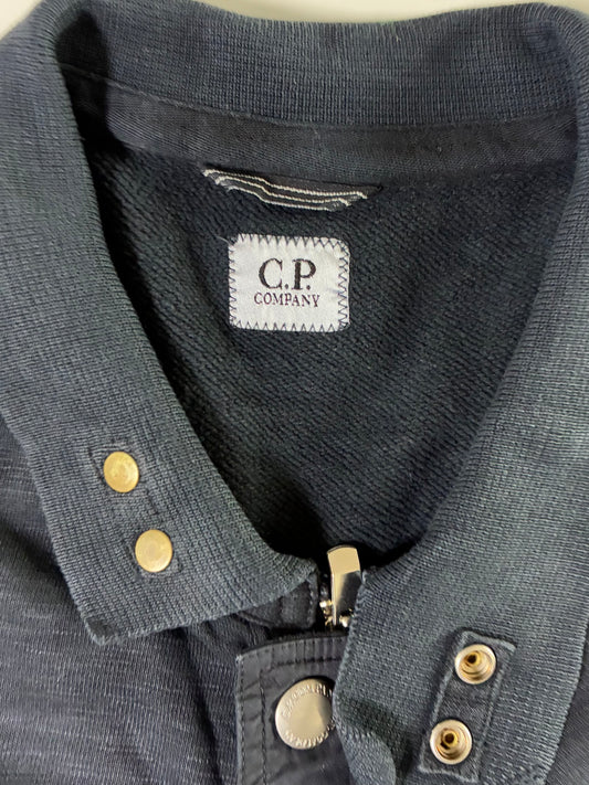 C.P. Company Black Snap Zip Jacket – Knit Collar (XL)