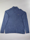 Lacoste Heather Blue Quarter Zip Knit Sweater – Tipped Collar (XL)