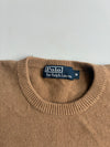 Vintage Polo Ralph Lauren Camel Brown Knit Crewneck Sweater (M)