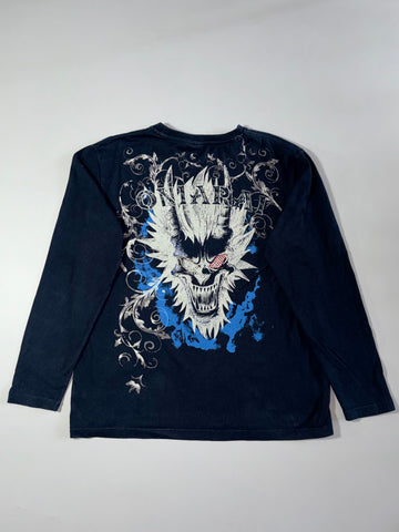 Onizarri "Black Soul" Gothic Spellout Long Sleeve Tee (L)
