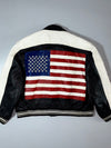 B.O.S Black & White USA Leather Racing Jacket (2XL)