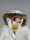 Hollister White Faux-Fur Trim Puffer Jacket (XS)