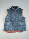Vintage Polo Ralph Lauren Light Wash Denim Aztec Puffer Vest (L)