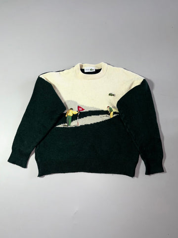 Vintage Chemise Lacoste Golf Intarsia Knit Sweater – Made in France (XS)