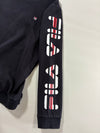 FILA White Line Black Logo Sleeve Crewneck Sweatshirt (S)