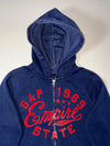 Gap 1969 Empire State Navy Zip Hoodie – Red Varsity Print (S)