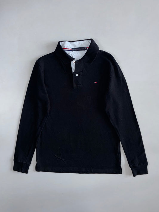 Tommy Hilfiger Long Sleeve Polo T-Shirt – Black (S)