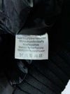 Vintage Black Leather Bomber Jacket — Ribbed Collar/Cuff Zip-Up (S/M)
