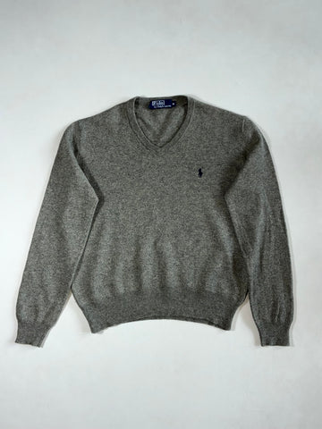 Polo Ralph Lauren V-Neck Knit Sweater – Heather Grey (M)