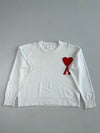 Ami Paris White Ami de Coeur Crewneck Sweater (XL)