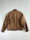 Torriani Distressed Brown Leather Bomber Jacket with Panel Stitching (L/XL)