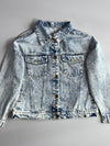 Jiao Ma Hua | Acid Wash Denim Trucker Jacket | Blue (S)