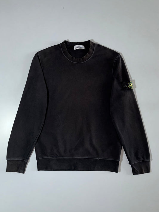 Stone Island Black Crewneck Sweatshirt with Signature Badge(M)