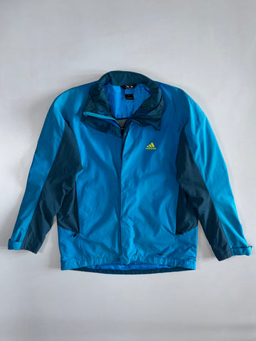 Adidas | Climaproof 3-in-1 Nylon Shell Jacket | Cyan Blue & Steel (L)