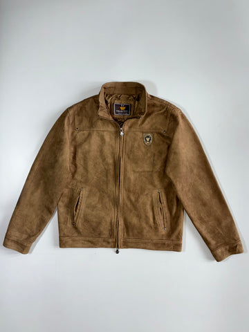 Vintage E.A Collection Italian Sued Bomber Leather Jacket (Zouble zipper) (M)