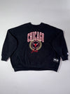 NBA Chicago Bulls Embroidered Crest Black Sweatshirt – (2XL/3XL)