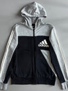 Adidas Colorblock Zip-Up Hoodie – Grey & Black (M)