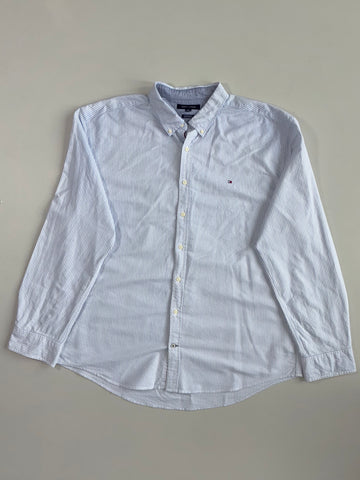 Tommy Hilfiger Custom Fit Striped Oxford Shirt(2XL)