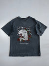 New Look “Eternal World Tour” Leopard Rose Graphic Acid Wash Oversized T-Shirt Grey (XL)