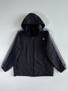 Adidas Black 3-Stripe Hooded Winter Jacket (XL)