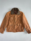 Pure Leather Jacket Tan Shearling (Detechable Collar)  (M/L)