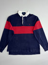 Polo by Ralph Lauren Rugby Shirt – Navy/Red Colorblock, White Collar (XL)