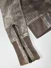 Review  Leather Moto Jacket – Grey/Taupe (XS)
