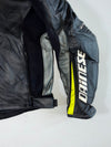 Dainese Black Leather Armoured Moto Racing Jacket Padded W/Back Hump (M)