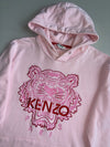 Kenzo Paris Pink Embroidered Tiger Logo Hoodie – (S)