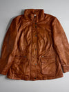 JCG Collection Leather Jacket  Cognac Brown Women's (XL)