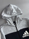 Adidas Colorblock Zip-Up Hoodie – Grey & Black (M)