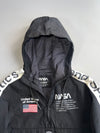 NASA x Pull&Bear Black Hooded Anorak Windbreaker with “National Aeronautics and Space Administration” Sleeve Tape (XS/S)